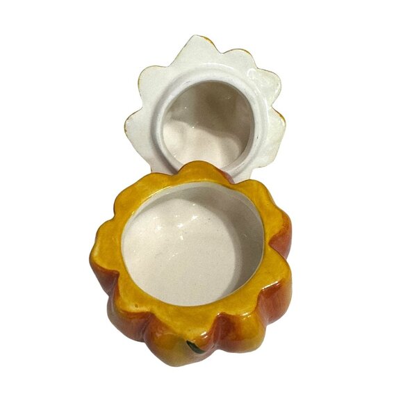 Ceramic Pumpkin-Shaped Tea Light Candle Holder With Lid - Picture 5 of 8